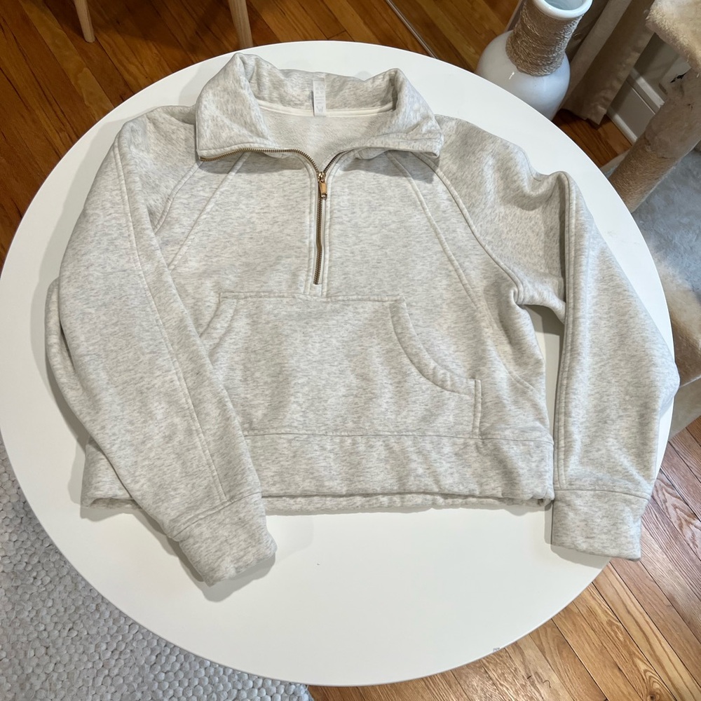 Gray Quarter-Zip Pullover Sweatshirt